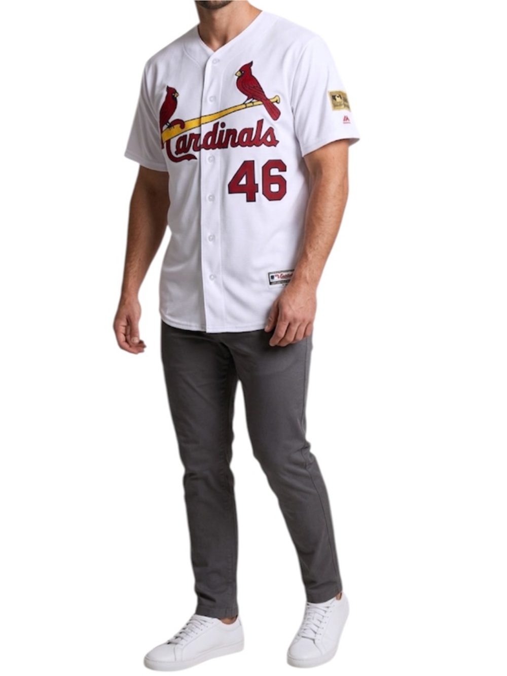 ST Louis Cardinals Paul Goldschmidt #46 WHITE Stadium Giveaway Jersey Size XL